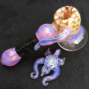 Honeycomb & Dichro Bubbler w/ matching Implosion Pendant