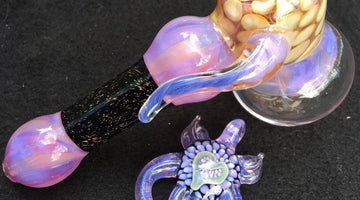 Honeycomb & Dichro Bubbler w/ matching Implosion Pendant