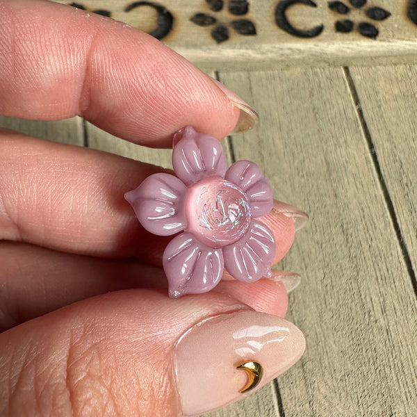 Dichro Flower Pendant - Peach Mauve