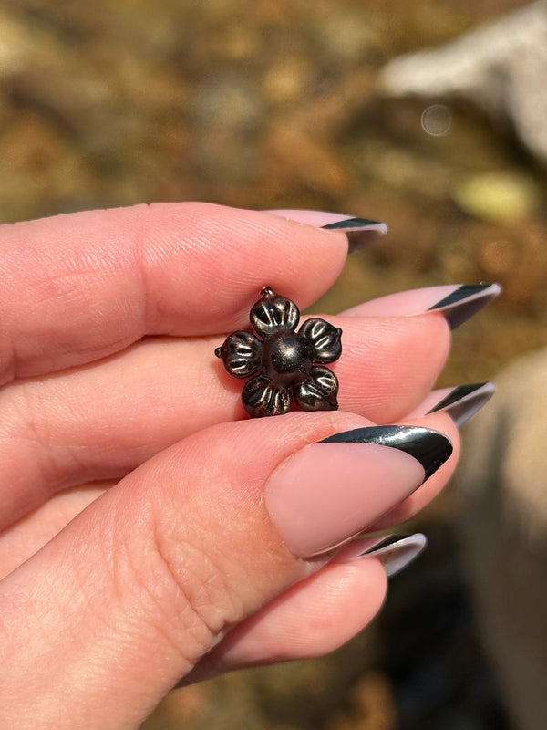 Tiny Electrum Flower Charm #1