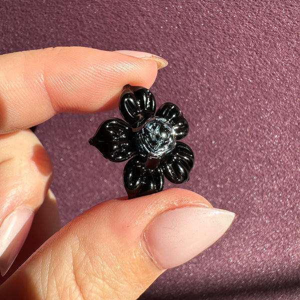 Dichro Flower Pendant - Galaxy with Chrome Sparkle