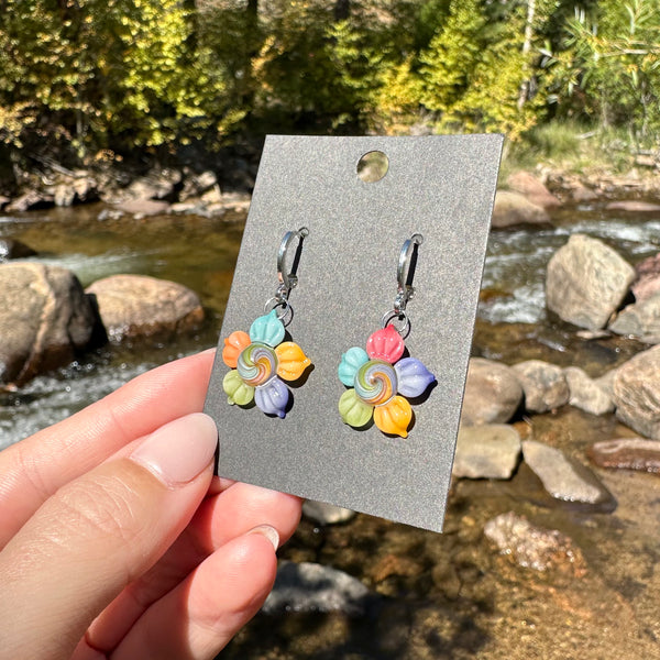Rainbow Flower Earrings