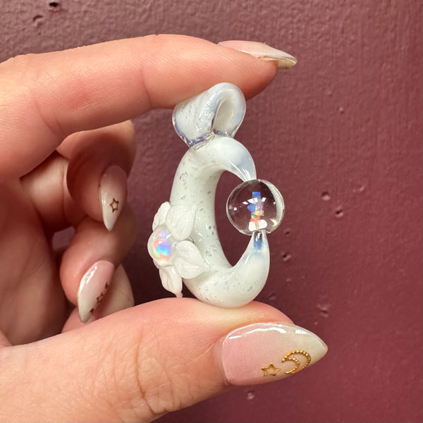 Moonflora Spinner - White & Glopal (UV reactive pink)