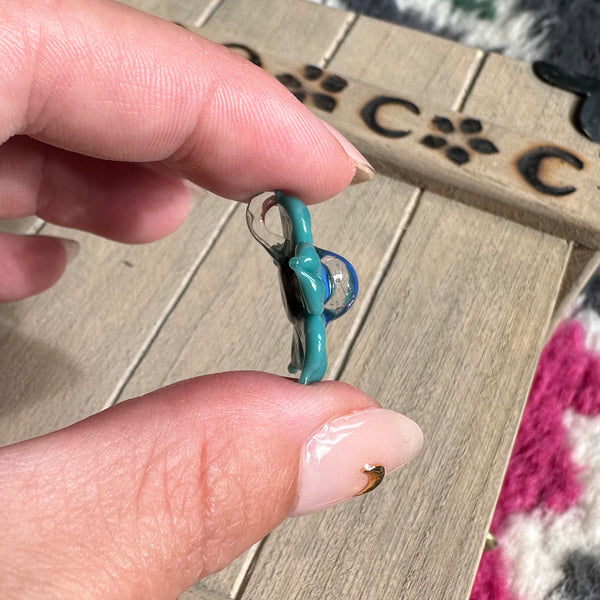 Dichro Flower Pendant - Blue Aqua