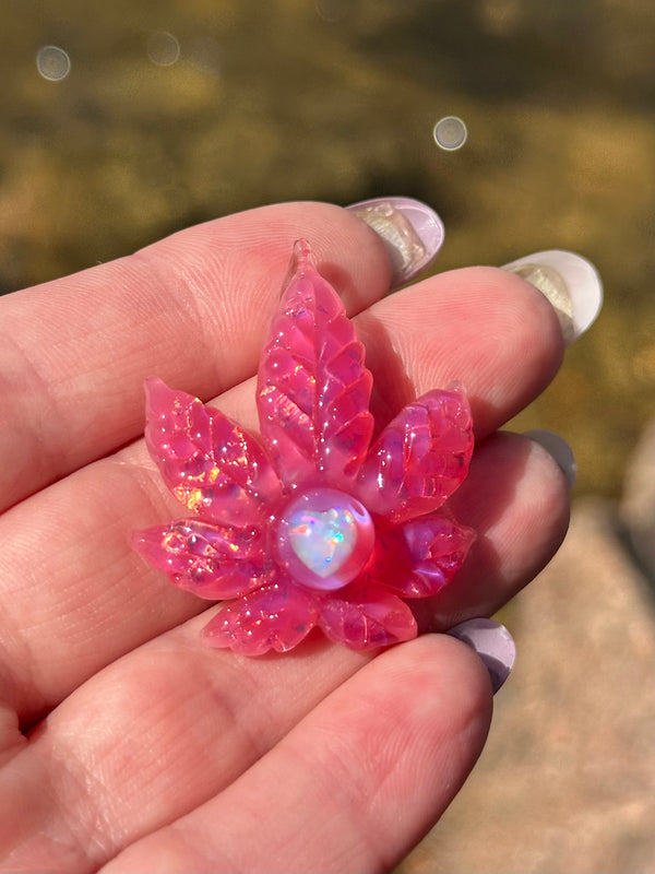 Sparkly Canna Leaf Telemagenta