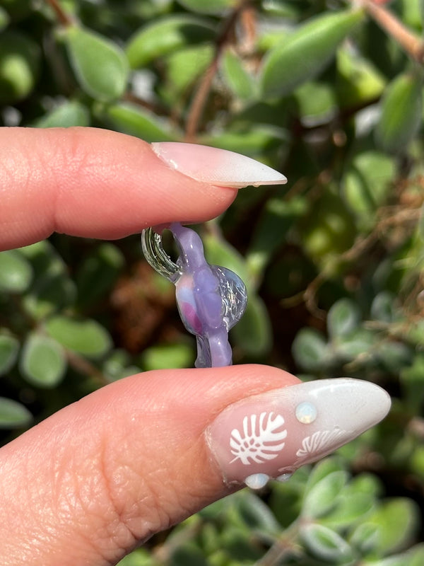 Pastel Rainbow Dichro Flower Purple Satin