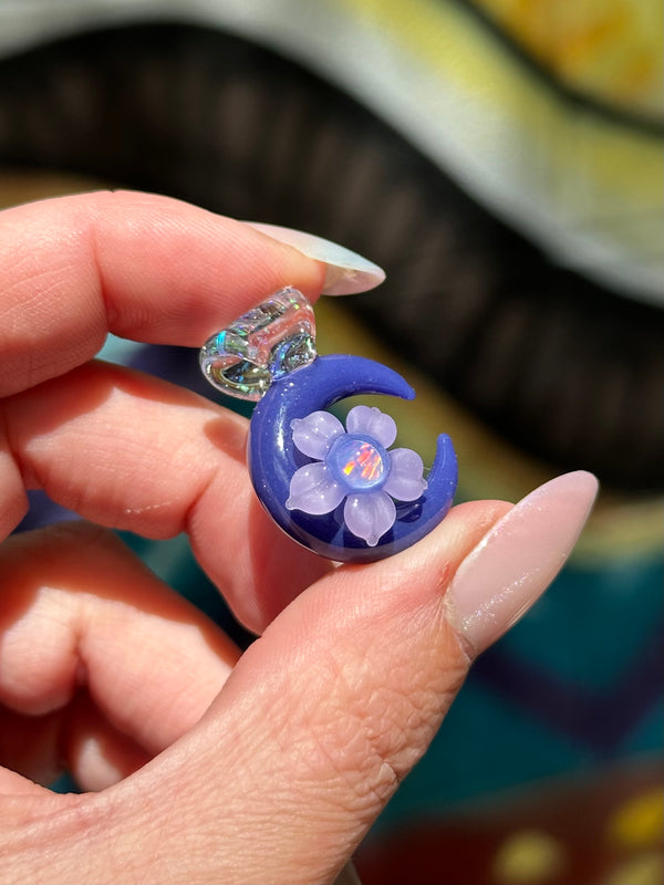Mini Floral Moon Pendant Hyacinth