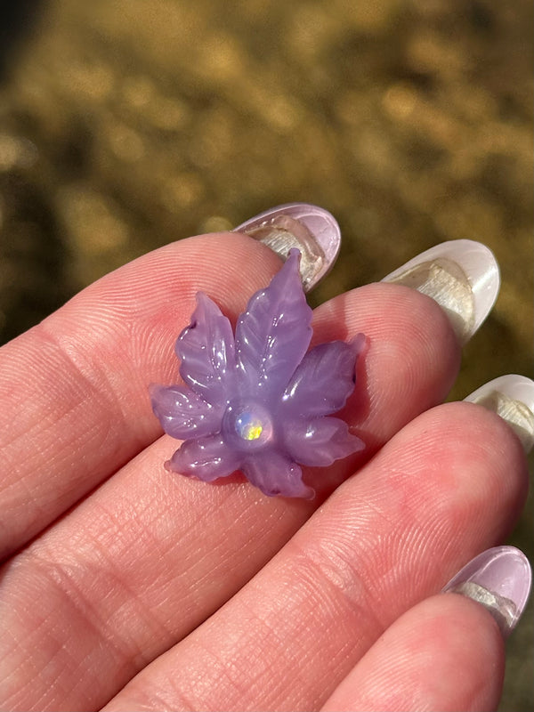Mini Canna Leaf Pendant Purple