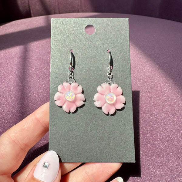 Cherry Blossom Earrings #1 3mm Opal