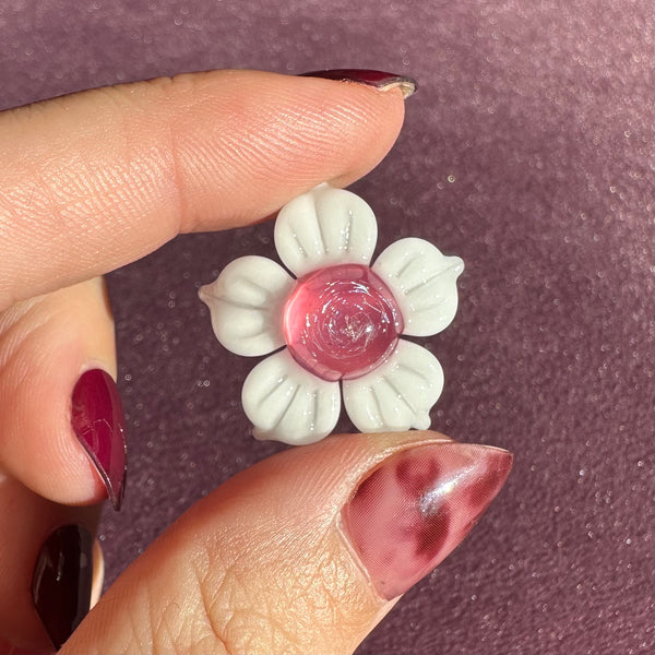Dichro Flower Pendant White & Telemagenta
