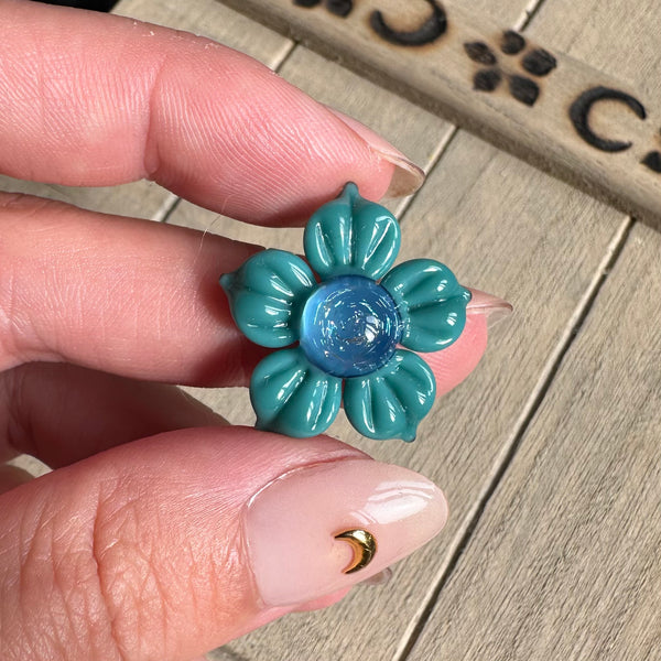 Dichro Flower Pendant - Aqua