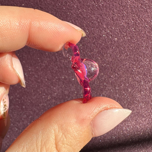 Dichro Flower Pendant - Telemagenta with Chrome Sparkle