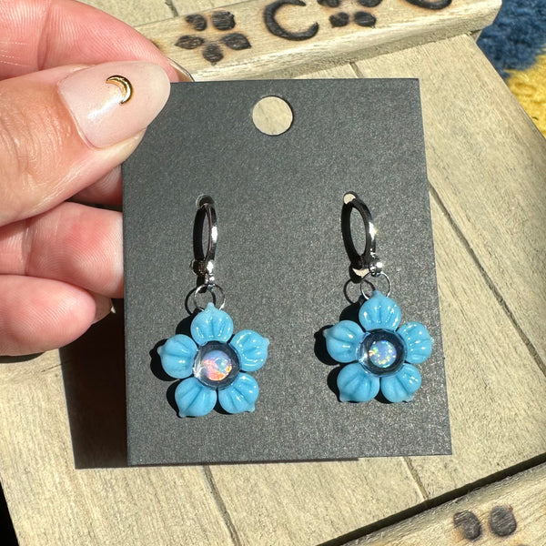 Blue Flower Earrings