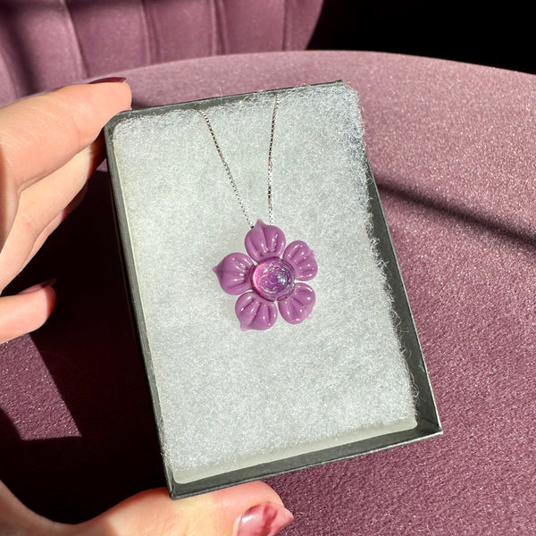 Dichro Flower Pendant Spring Purple & Royal Jelly