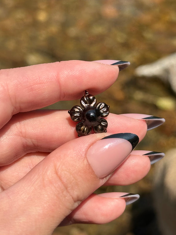 Tiny Electrum Flower Charm #2