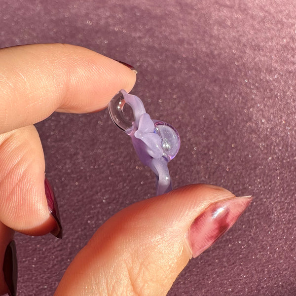 Dichro Flower Pendant Purple Satin & Royal Jelly