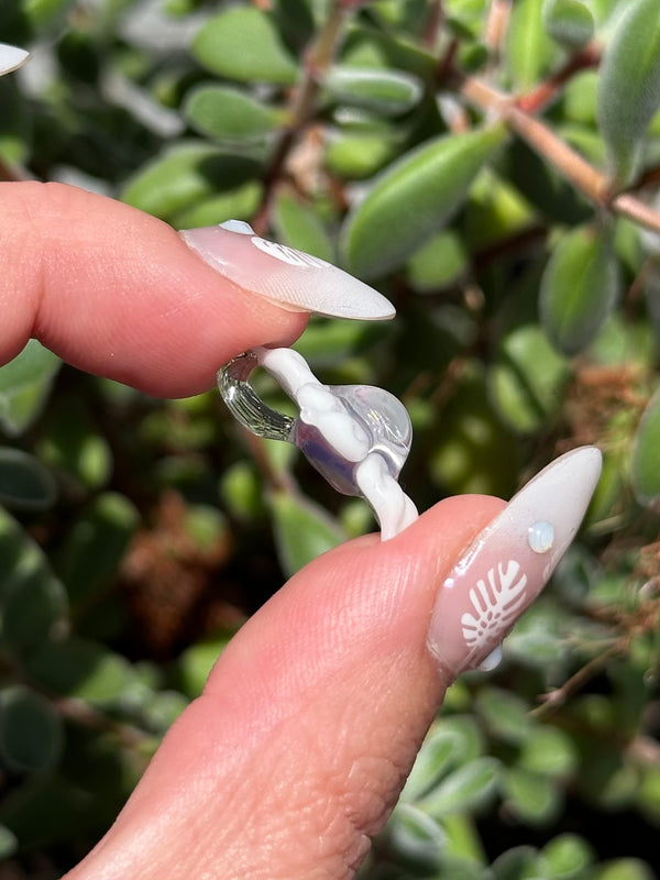 Pastel Rainbow Dichro Flower Pendant White