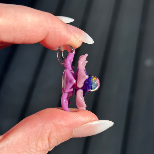 Purple Mini Spinner Flower Pendant