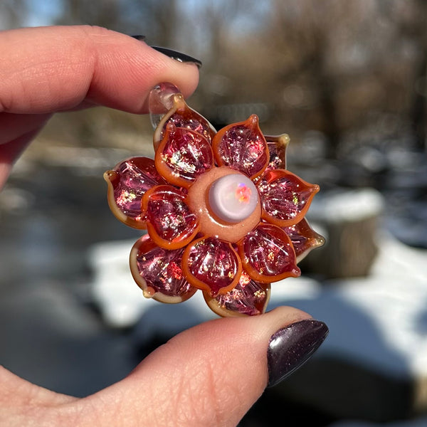 Dark Sunset Double Layer Spinner Flower Pendant