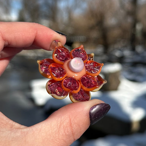 Dark Sunset Double Layer Spinner Flower Pendant