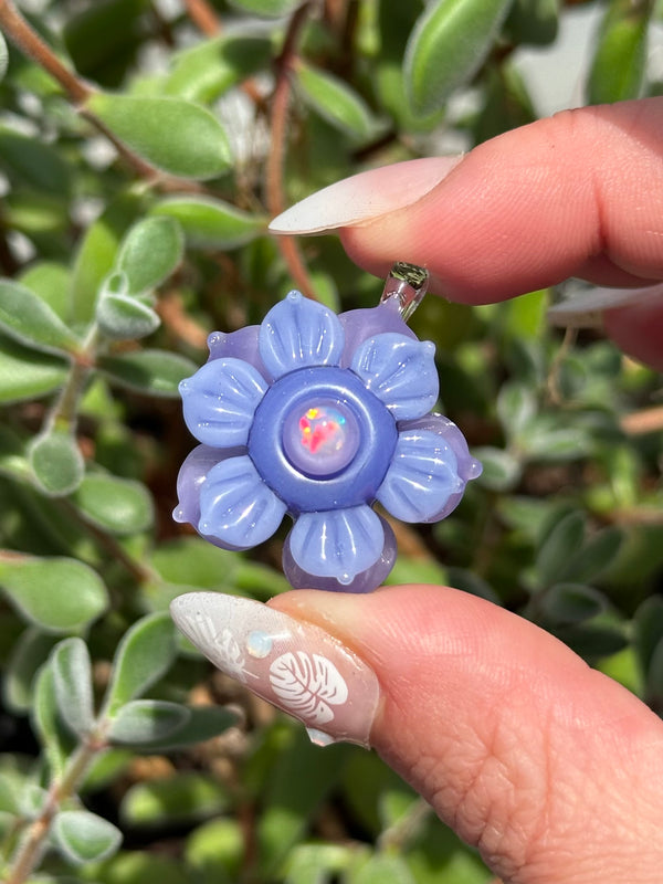 Mini Spinner Flower Pendant Periwinkle Purple