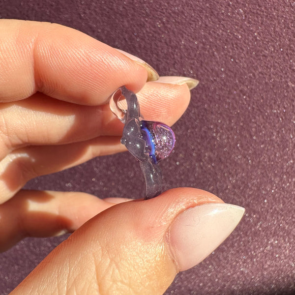 Dichro Flower Pendant - Wildberry and Royal Jelly with Purple Sparkles