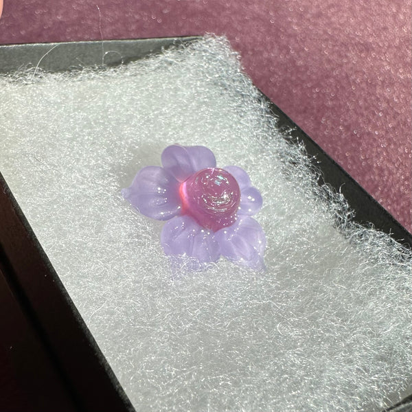 Dichro Flower Pendant Purple Satin & Telemagenta