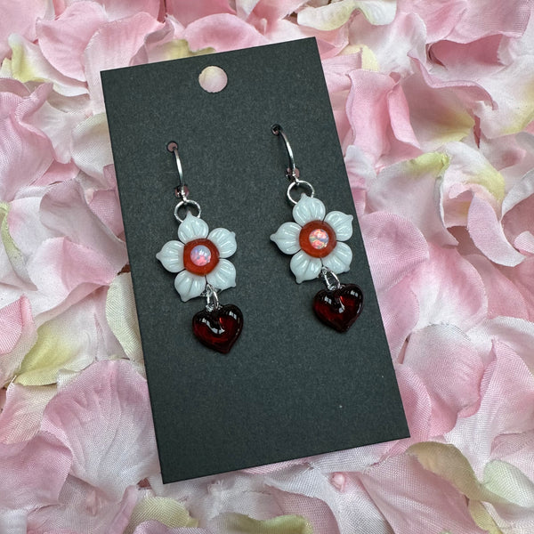 Valentine’s Earrings - Red & White