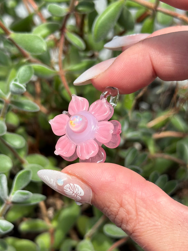 Mini Spinner Flower Pendant Pastel Pinks