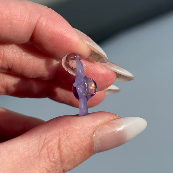 Opal & Dichro Flower Pendant Pastel Purple