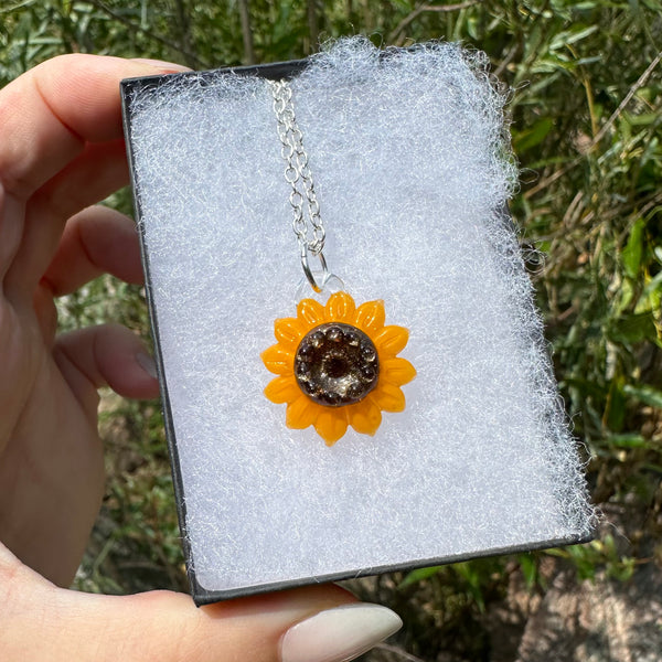 Sunflower Glass Pendant #1