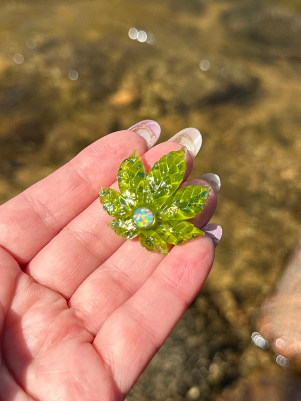 Sparkly Canna Leaf Green
