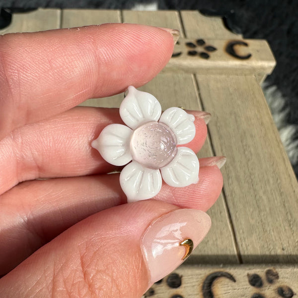Dichro Flower Pendant - Peach White