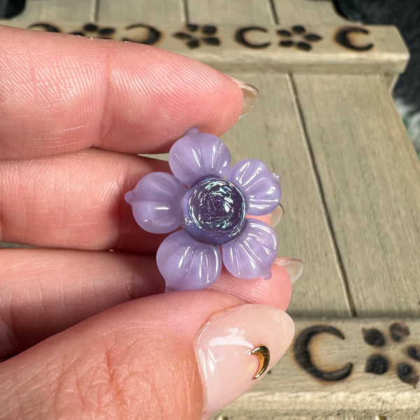 Dichro Flower Pendant - Purple Satin