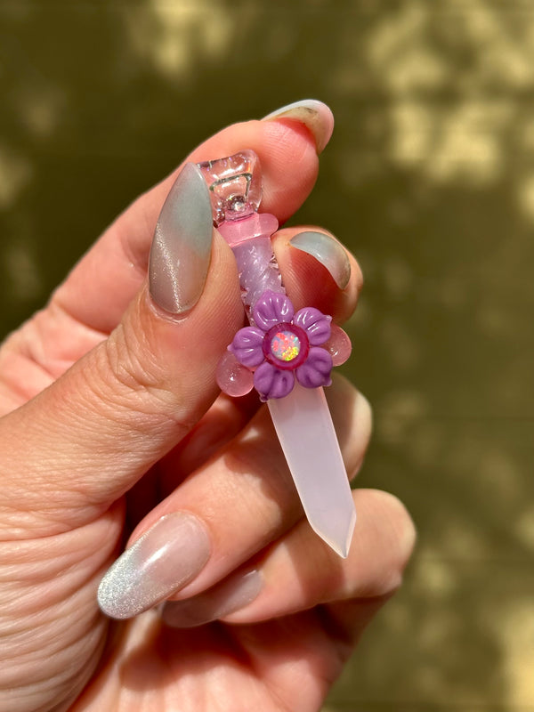 Flower Blade Pendant Pink & Purple