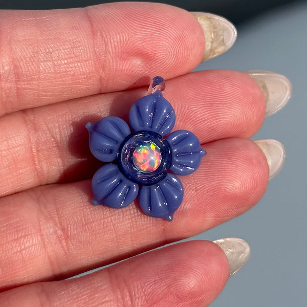 Opal & Dichro Flower Pendant Periwinkle