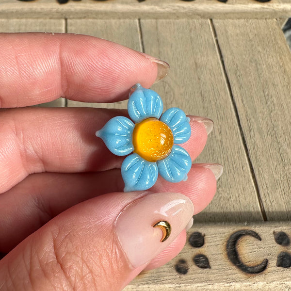 Dichro Flower Pendant - Blue and Yellow