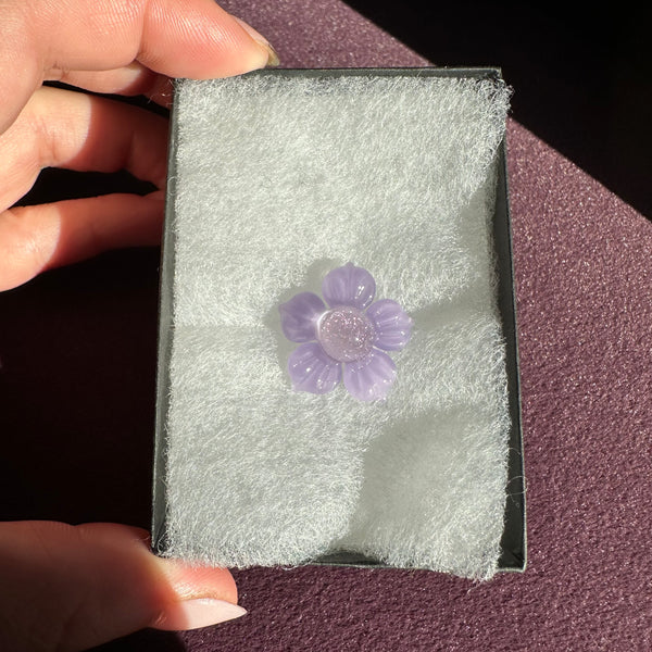 Dichro Flower Pendant - Pastel Purple with Purple Sparkle