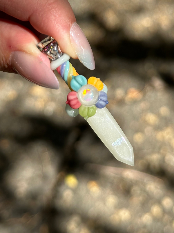 Flower Blade Pendant Pastel Rainbow