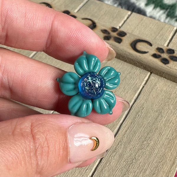 Dichro Flower Pendant - Blue Aqua