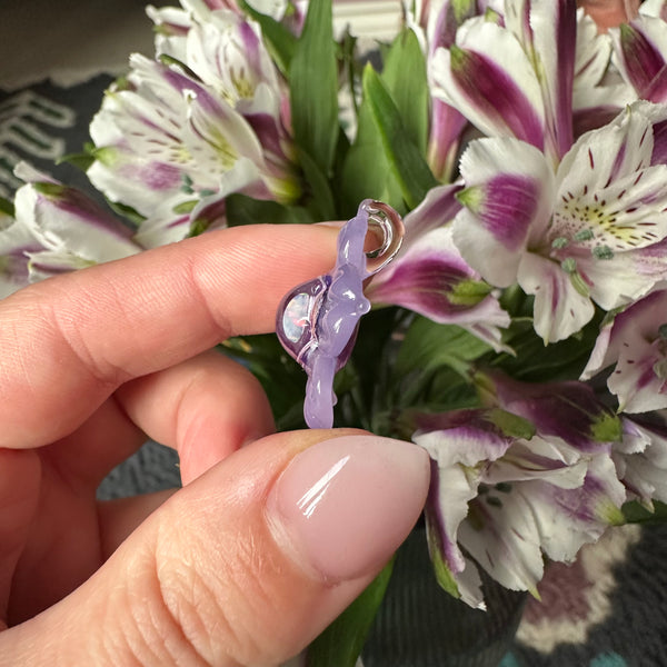 Opal & Luster Flower Pendant Purpler