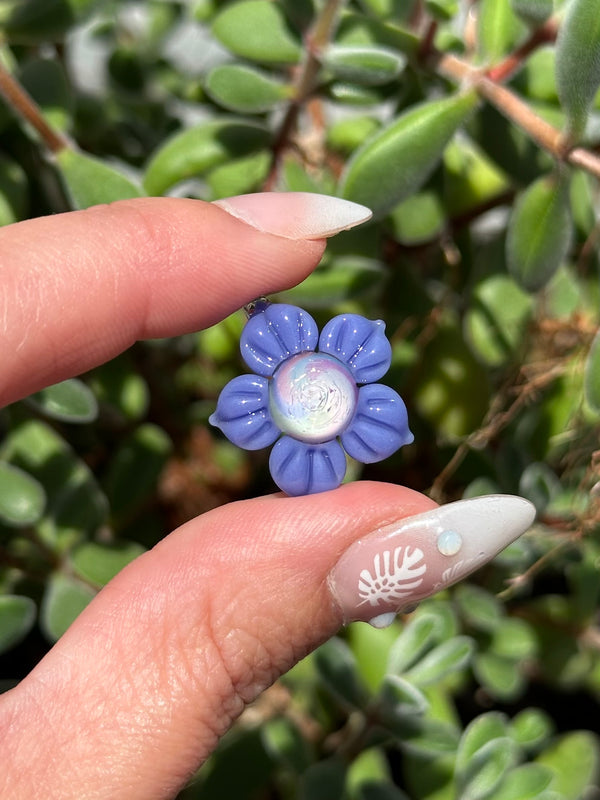 Pastel Rainbow Dichro Flower Pendant Periwinkle