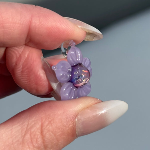 Opal & Dichro Flower Pendant Pastel Purple