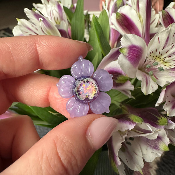 Opal & Luster Flower Pendant Purpler