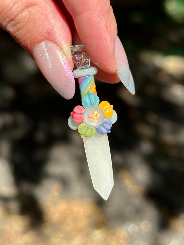 Flower Blade Pendant Pastel Rainbow