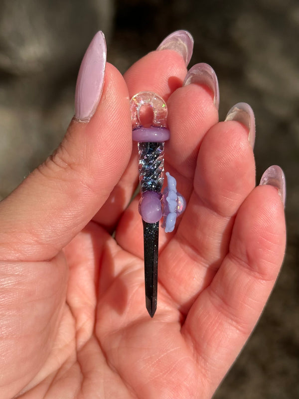 Flower Blade Pendant Sparkle Blue & Purple