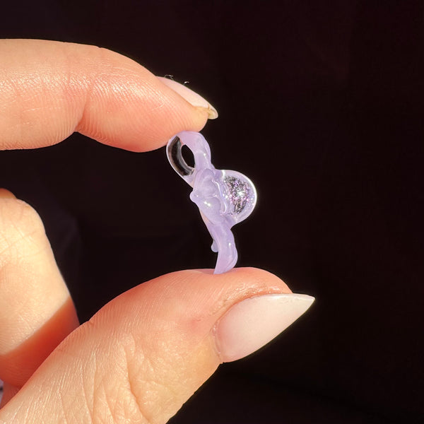 Dichro Flower Pendant - Pastel Purple with Purple Sparkle