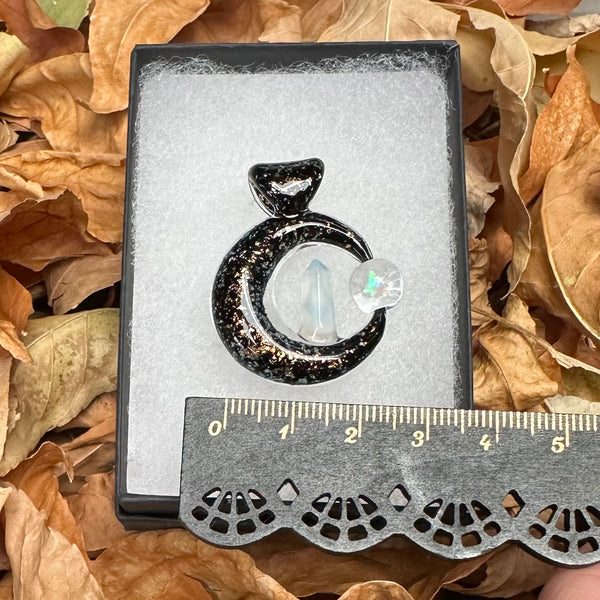 Moon Crystal Spinner - Black & Gold with uv glopal crystal