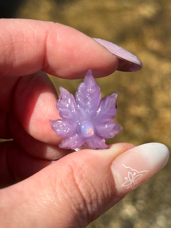 Mini Canna Leaf Pendant Purple