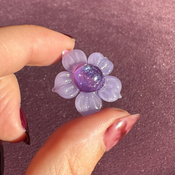 Dichro Flower Pendant Purple Satin & Royal Jelly
